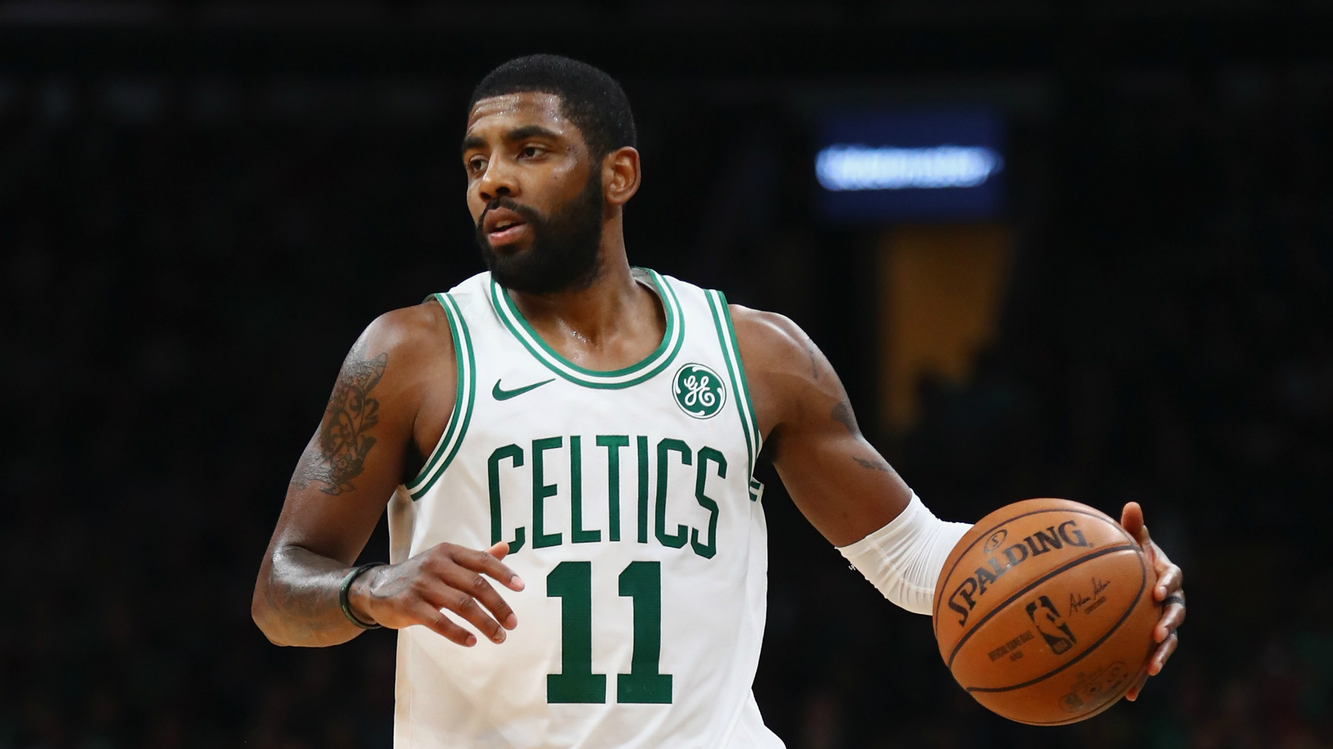 Kyrie Irving scored 43 points at 18 of 26 from the field and provided 11 assists as Boston toppled the Eastern Conference-leading Raptors.