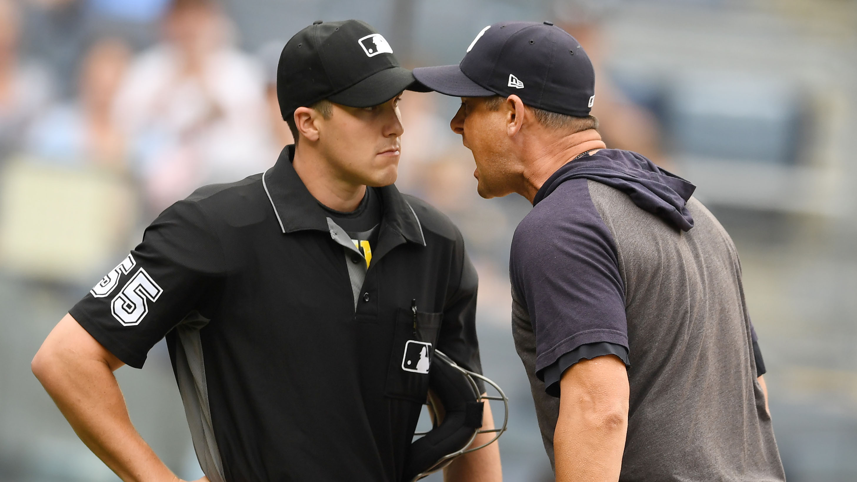 Boone says rookie umpire Brennan Miller "handled the situation with a lot more class than I did."