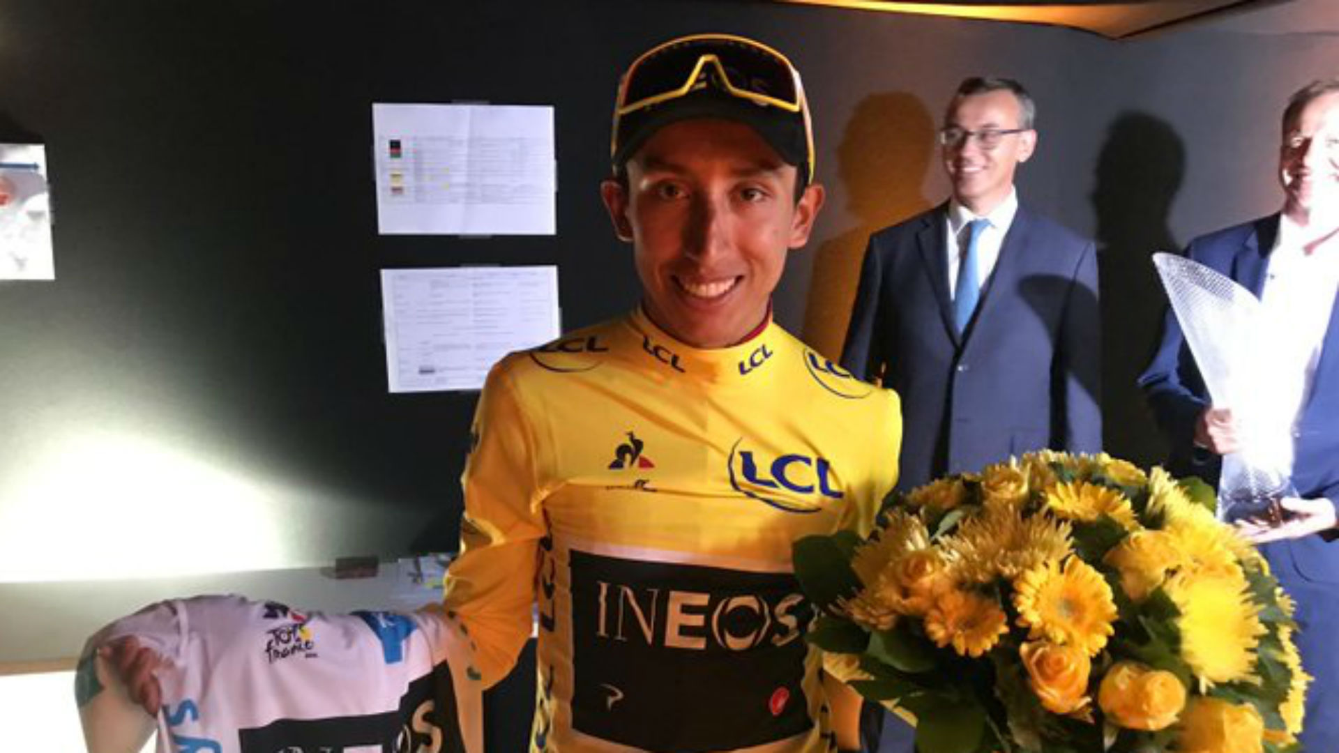 A big crowd came out to celebrate Egan Bernal's homecoming following his historic Tour de France triumph.