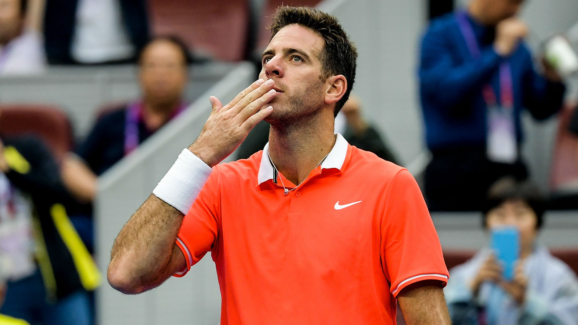 Fabio Fognini's withdrawal from the China Open means Juan Martin del Potro is into his sixth final of 2018.
