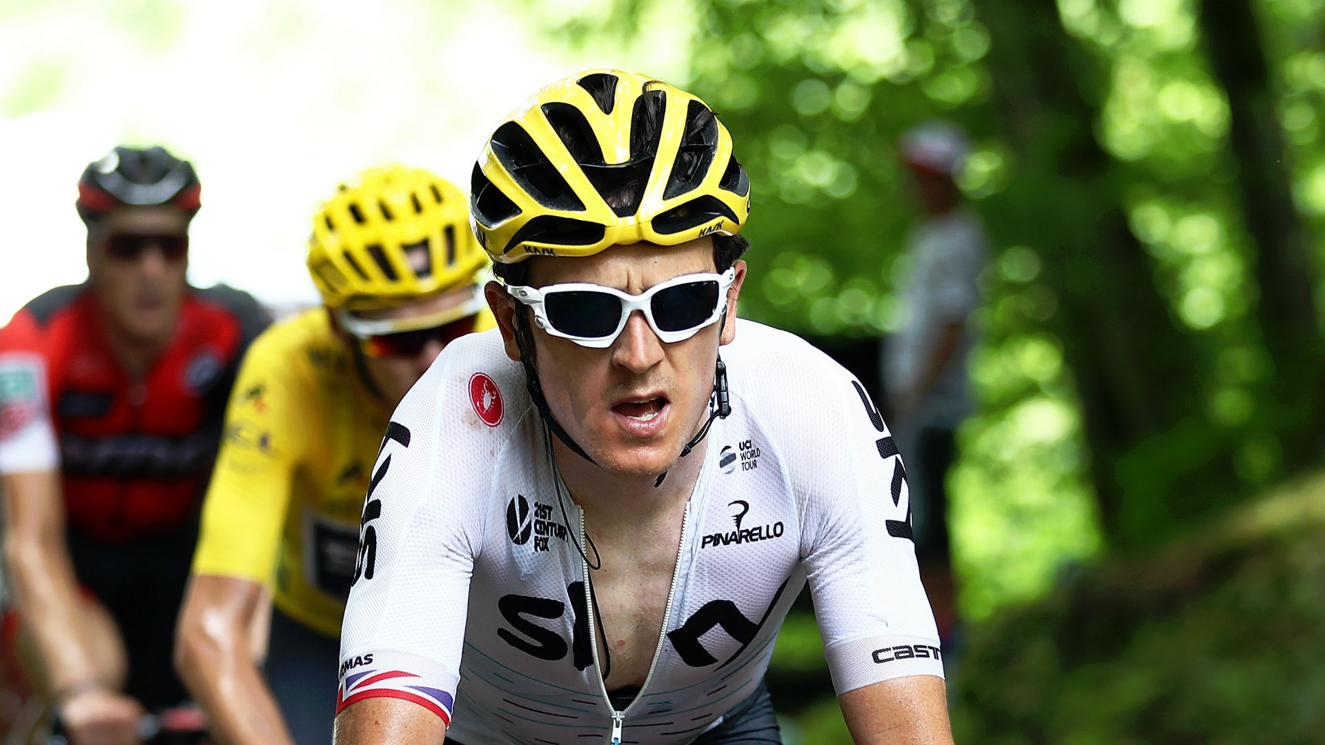 Less than three weeks out from his Tour de France title defence, Geraint Thomas crashed out of the Tour de Suisse on Tuesday.