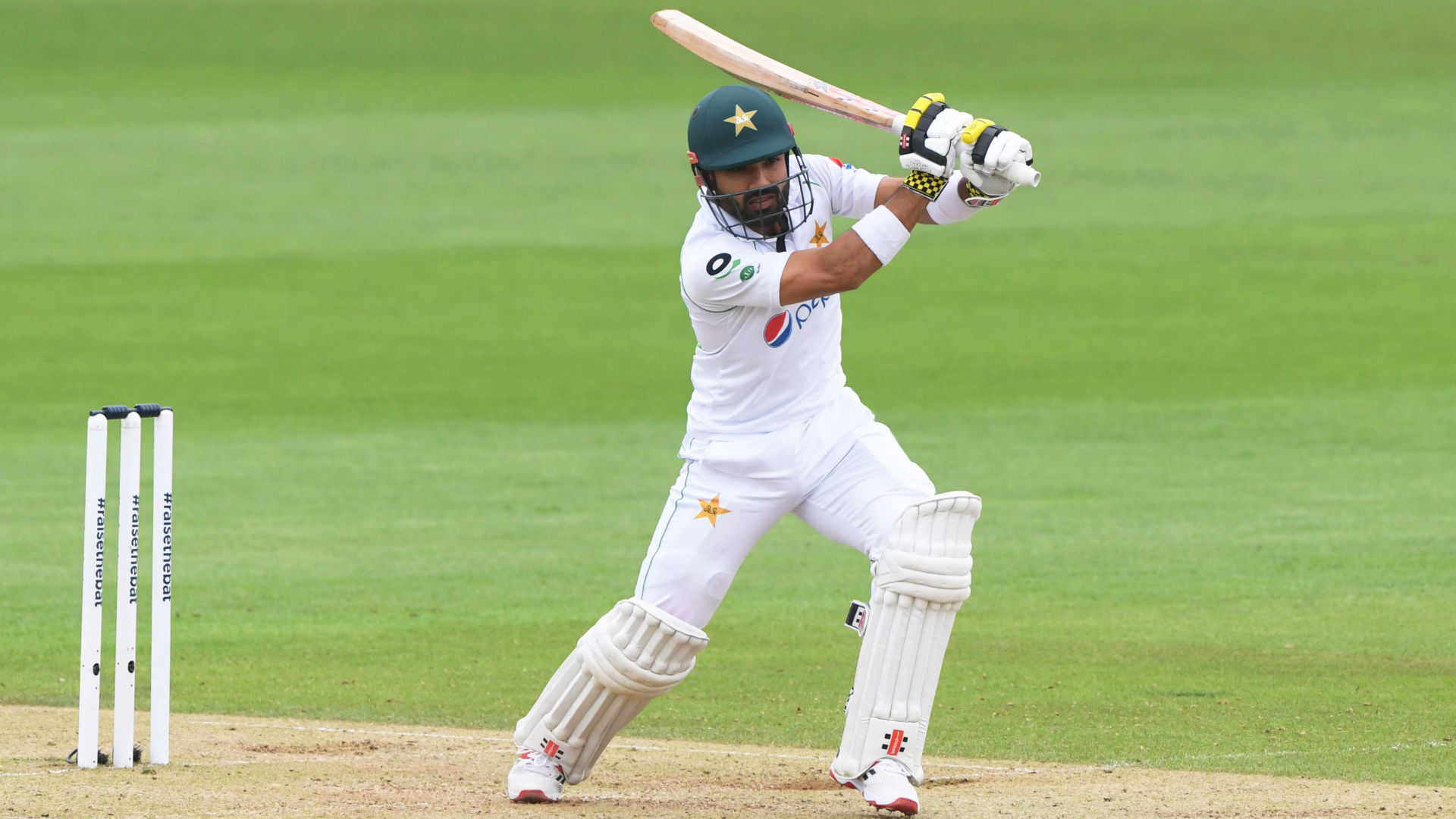 Mohammad Rizwan hit an unbeaten 60 as Pakistan reached 223-9 before bad light cut short Friday's play at the Rose Bowl.