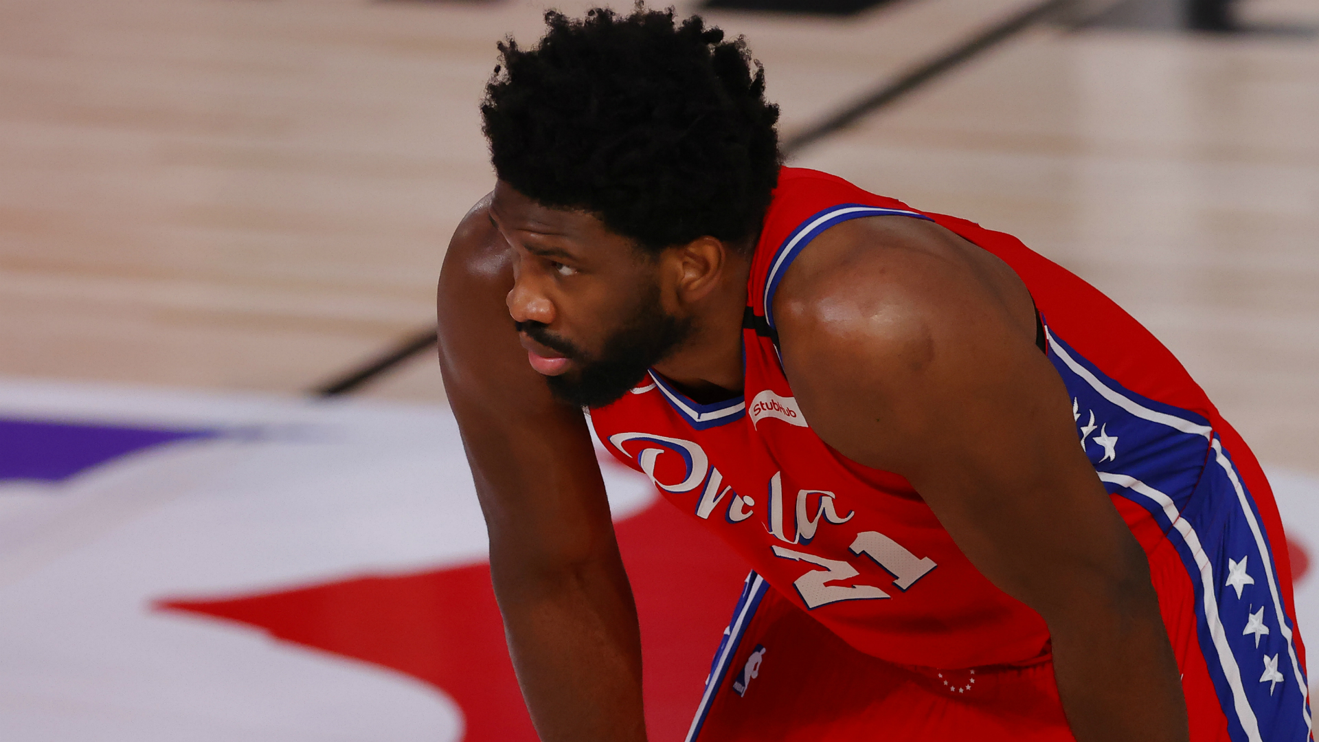Joel Embiid will sit out Philadelphia's clash against the Phoenix Suns in Orlando, Florida on Tuesday due to an ankle injury.