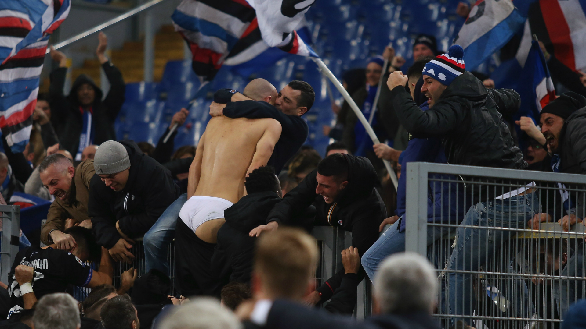 Sampdoria hit an equaliser in the 99th minute to claim a 2-2 draw against Lazio, with the goal memorably celebrated by Riccardo Saponara.