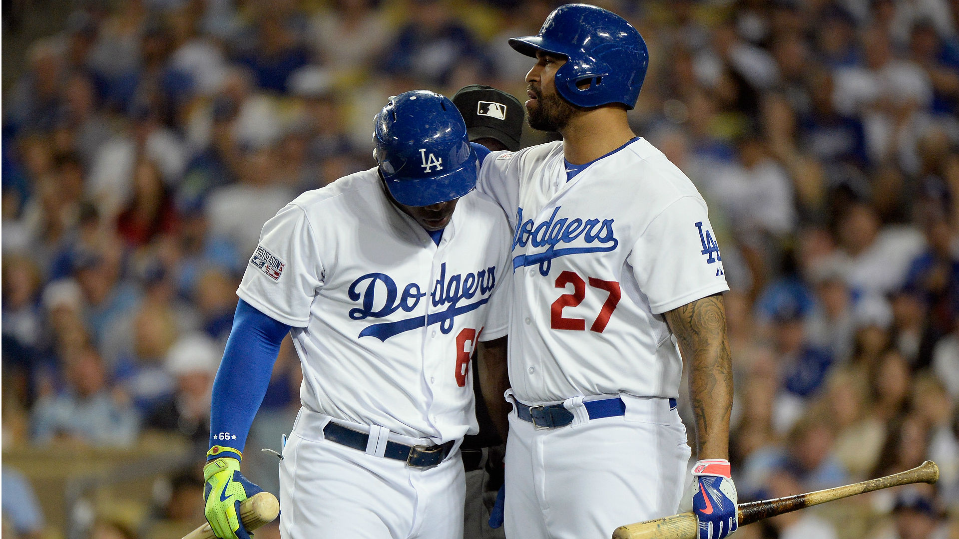 Puig slashed .267/.327/.494 with 23 home runs and 63 RBIs in 2018 while Kemp had a bounce-back year last season.