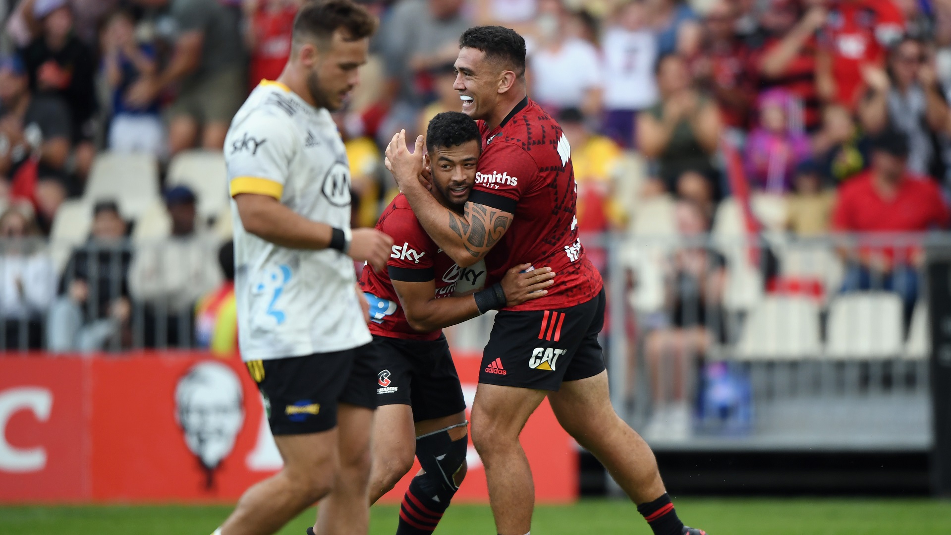 Codie Taylor scored twice as 2019 Super Rugby champions the Crusaders defeated the Hurricanes 33-16.