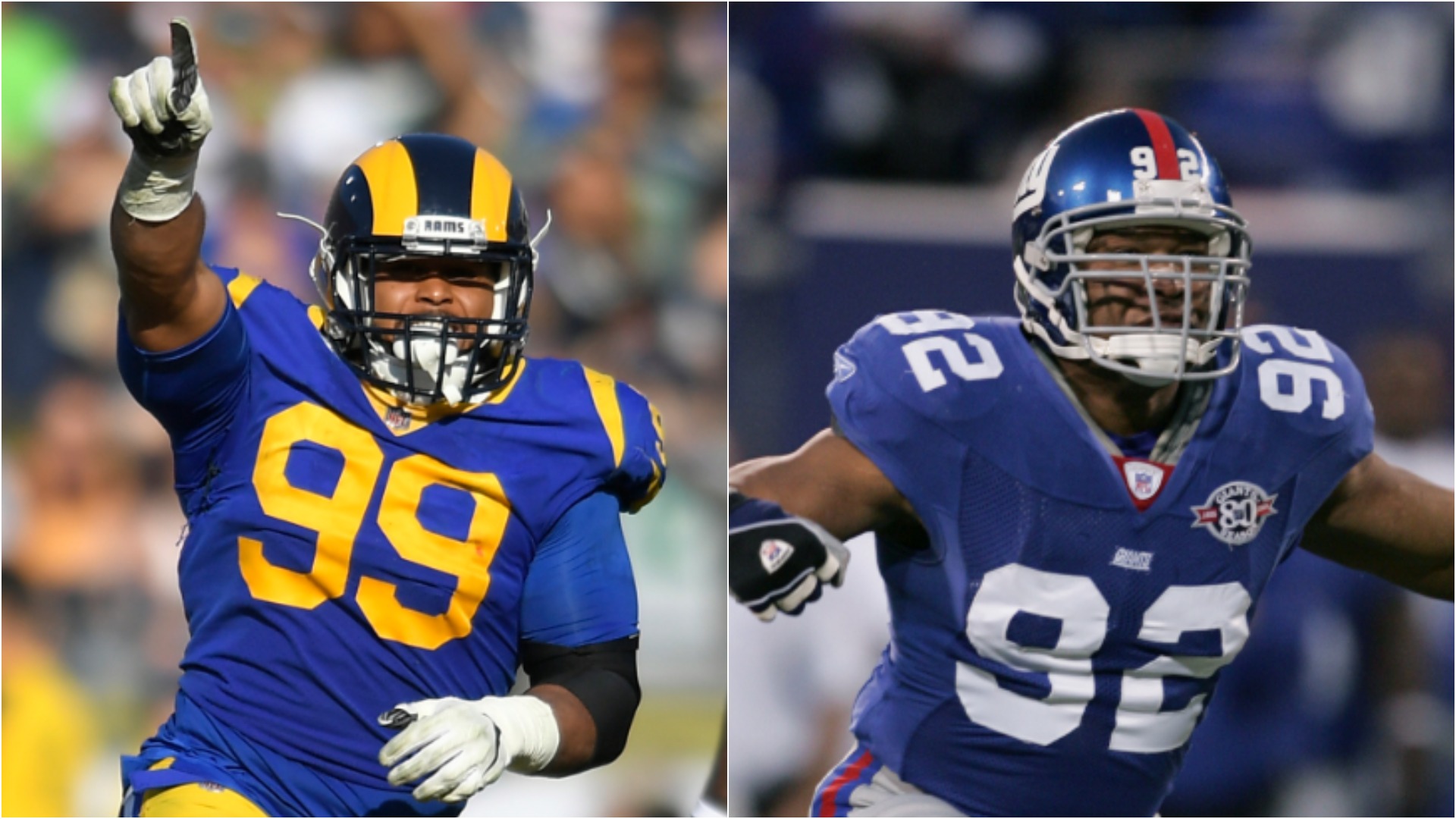 Through 12 games Los Angeles Rams defensive tackle Aaron Donald has 16.5 sacks and needs 6.5 more to break Michael Strahan's NFL record.