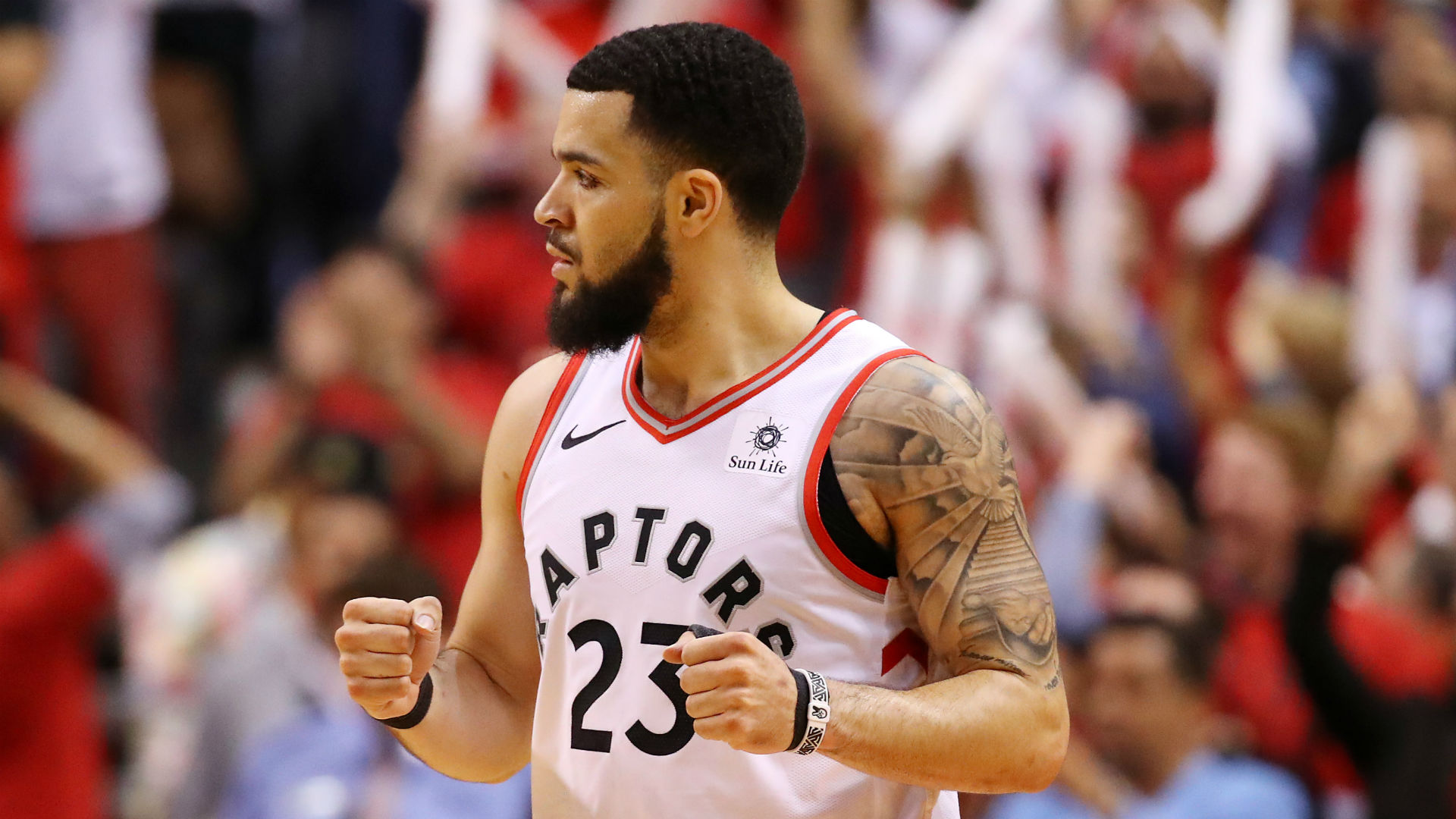 Fred VanVleet flew to see his second child born on Monday, and then inspired the Toronto Raptors to a crucial victory on Tuesday.