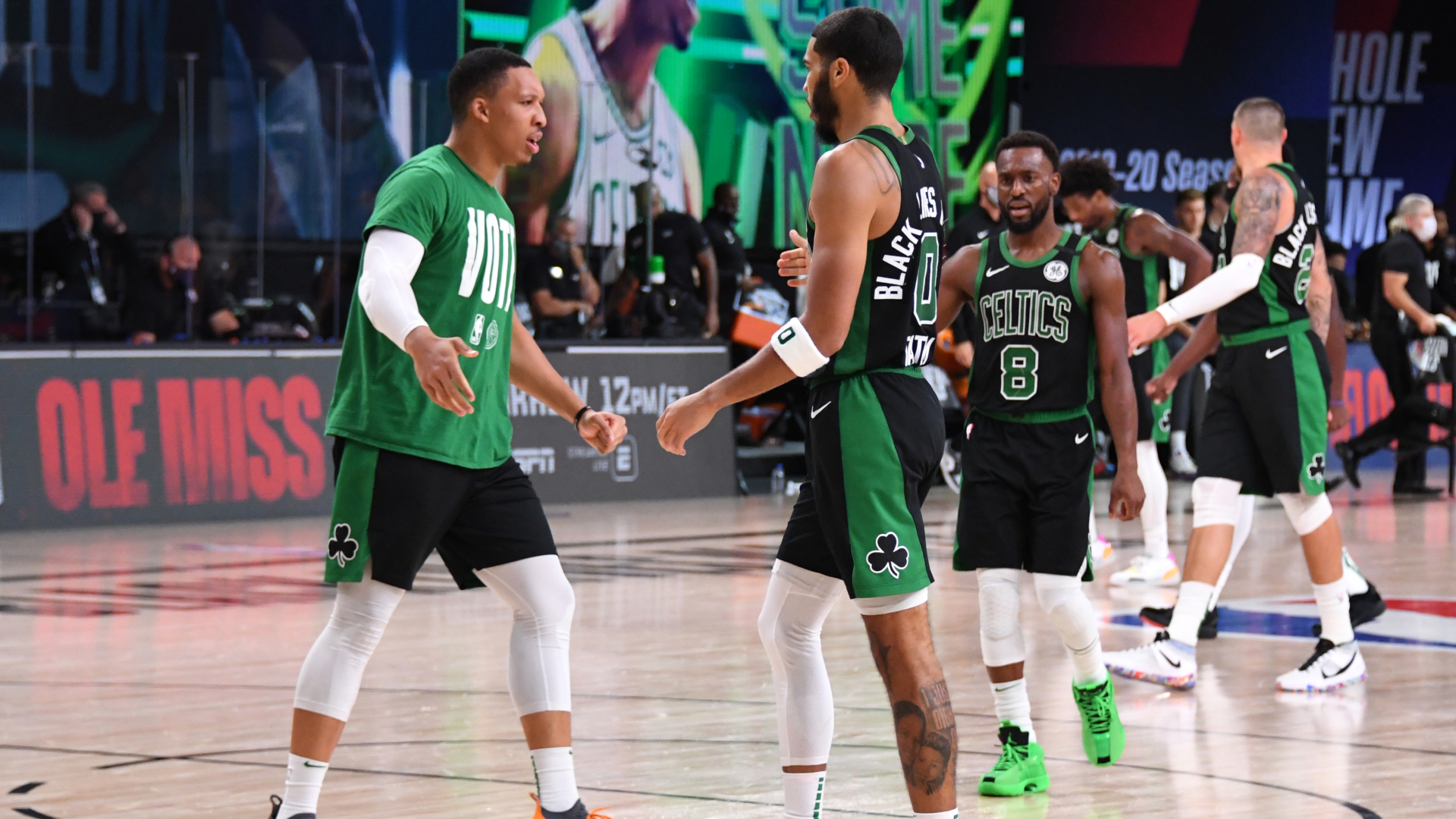 Jayson Tatum guided the Boston Celtics past the Miami Heat in Game 5.