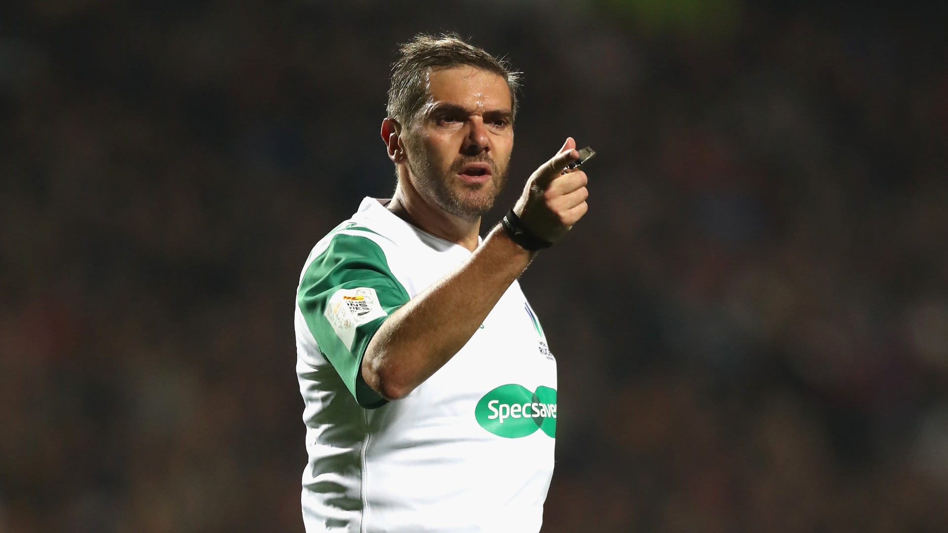 Springboks boss Rassie Erasmus has sought to put pressure on Rugby World Cup referee Jerome Garces, says New Zealand coach Steve Hansen.