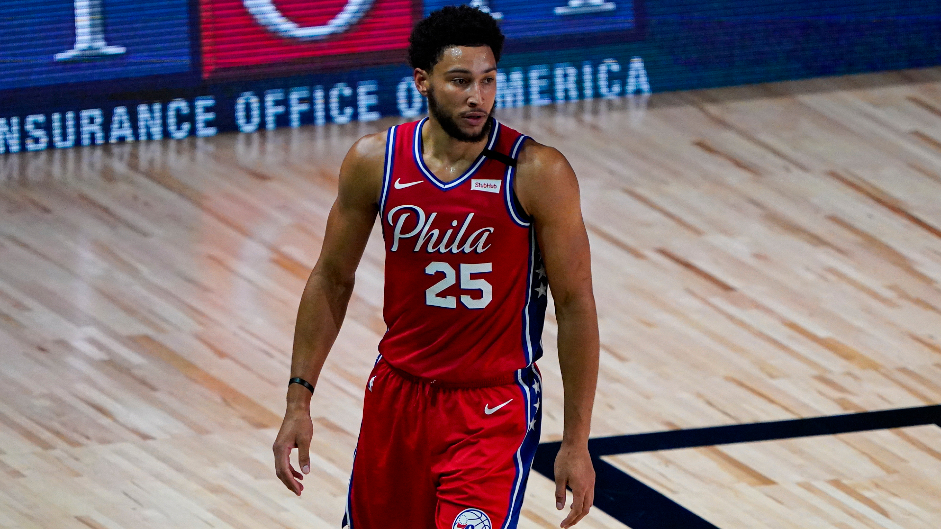 The Philadelphia 76ers' Ben Simmons suffered a knee injury on Wednesday.