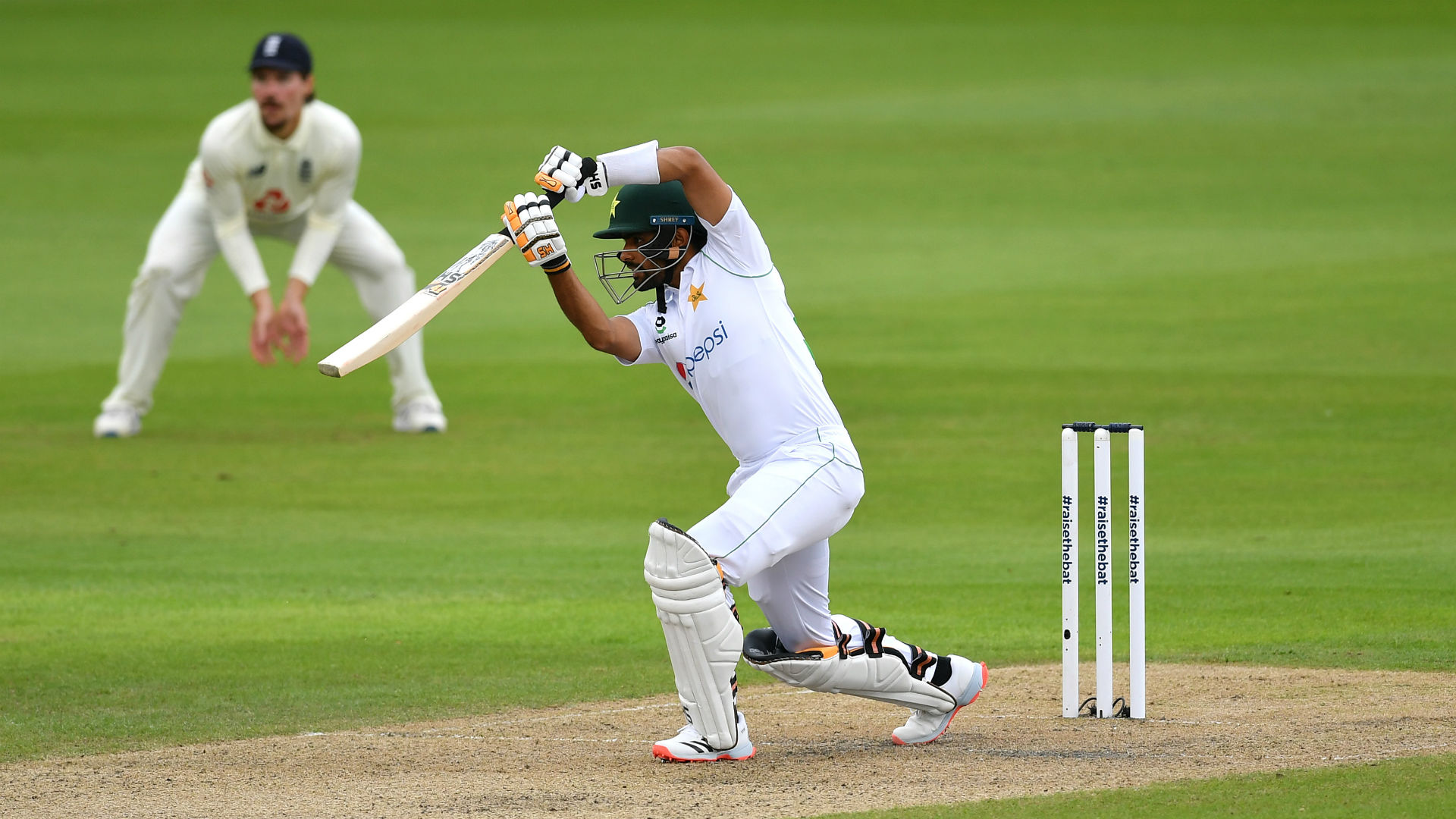 Only 49 overs were bowled on day one of the Test series at Old Trafford, with Babar Azam lighting up a gloomy day.