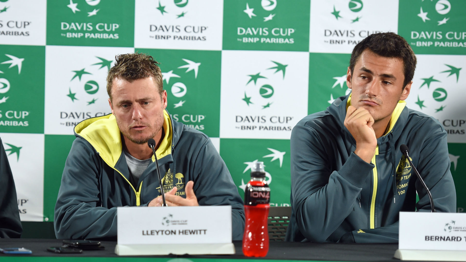 Lleyton Hewitt accused Bernard Tomic of threatening him and his family, but the 26-year-old says the former world number one is lying.