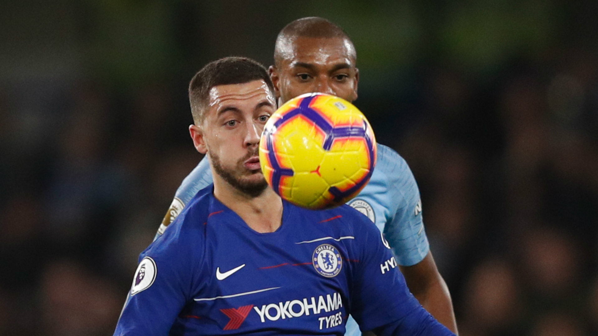 Despite his Chelsea side ending Manchester City's unbeaten run in the Premier League, Eden Hazard feels they remain the team to beat.