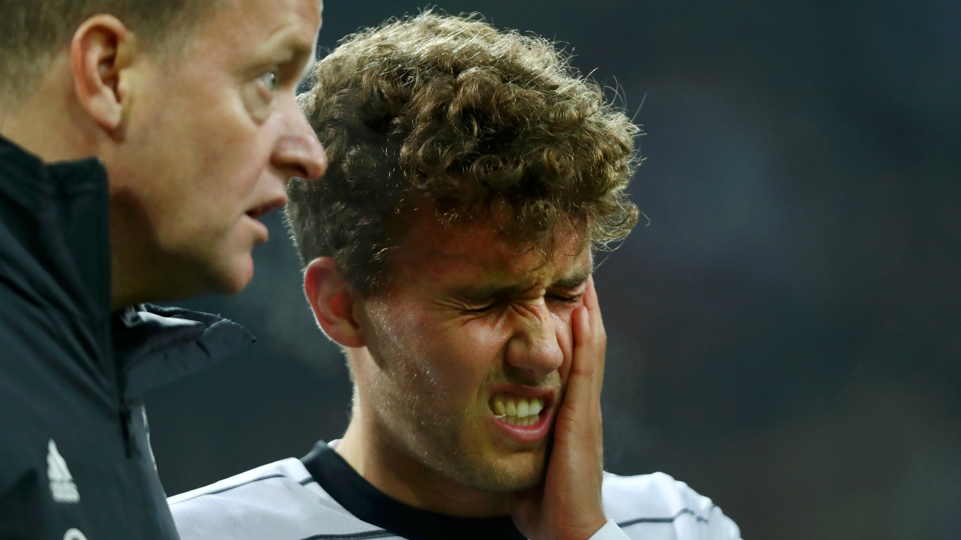 Freiburg forward Luca Waldschmidt was left concussed following a heavy collision in Germany's win over Belarus.