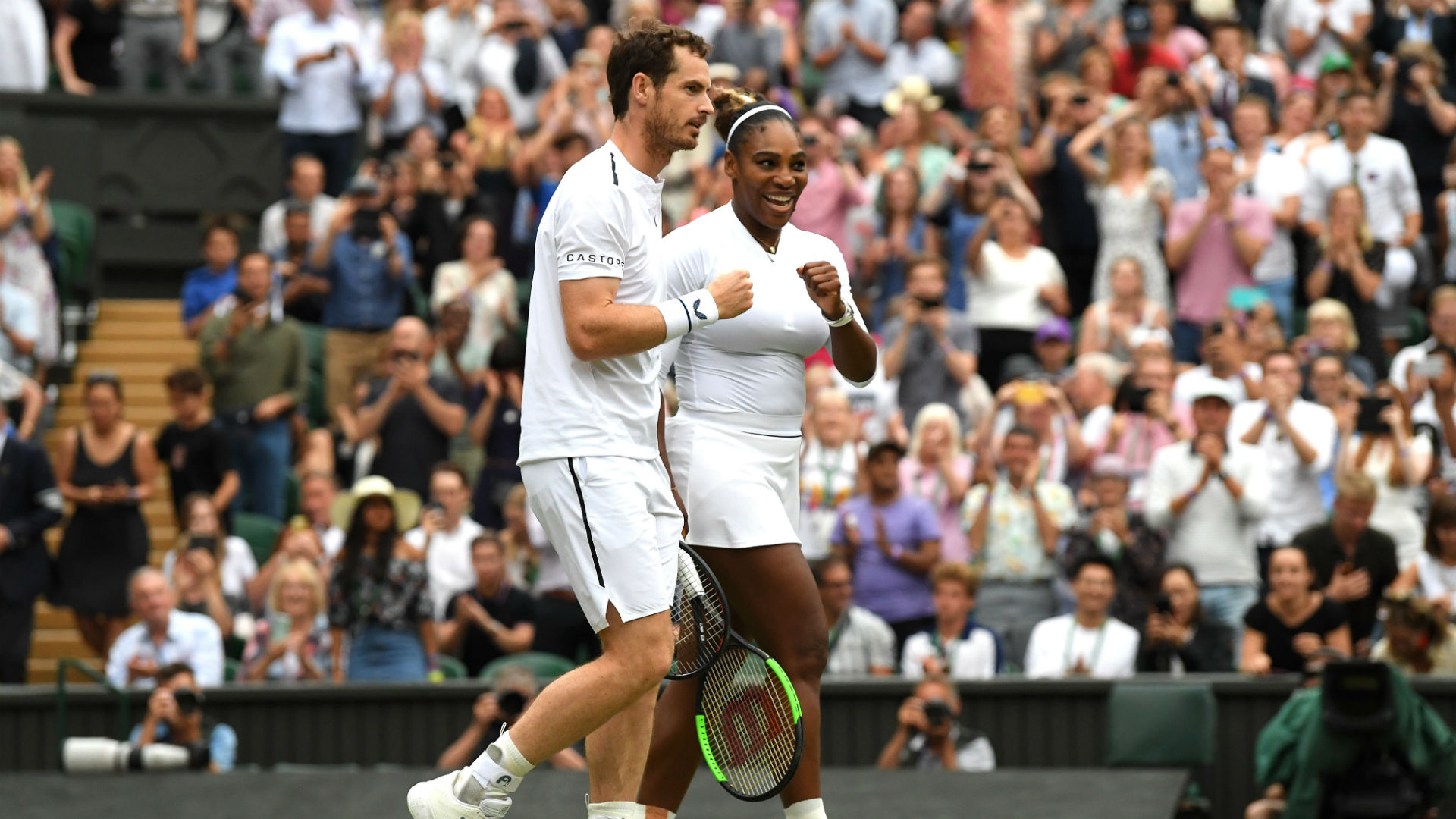 Serena Williams is stamping her authority on Wimbledon this year, as Andy Murray and Alison Riske discovered in Tuesday's action.