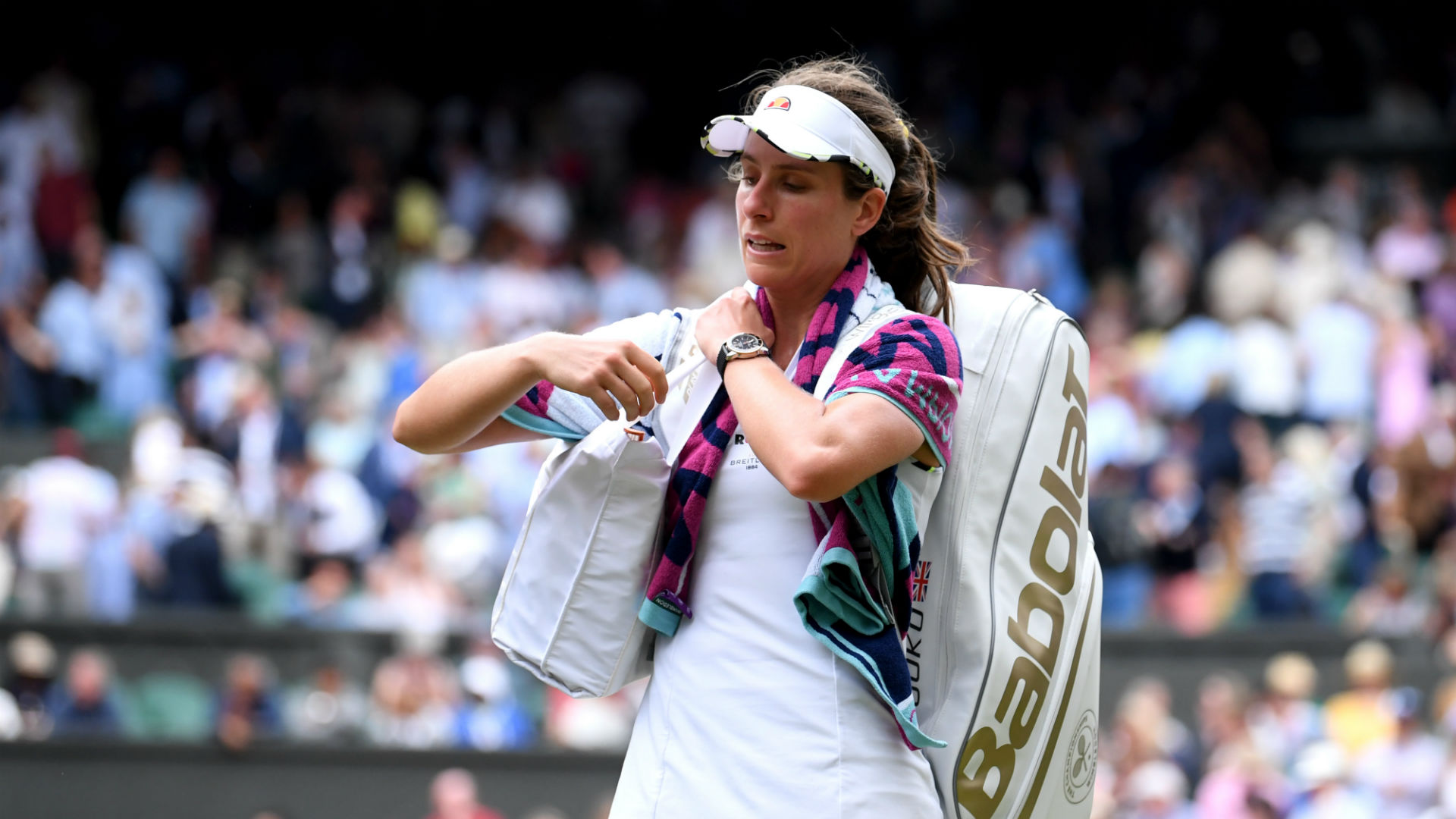 After suffering a surprise defeat to Barbora Strycova, Johanna Konta was frustrated by a question she believed was "patronising".