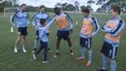 Yoshi with some of the stars from Sydney FC.
