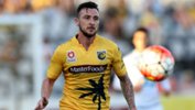 Mariners striker Roy O'Donovan on the ball in Gosford.