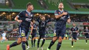 Sydney FC striker Bobo celebrates after scoring in his side's 3-1 win over Melbourne City.