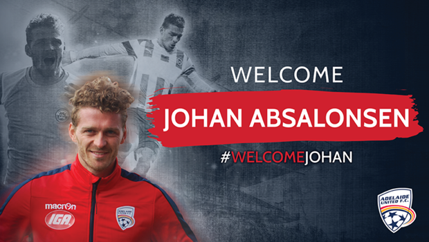 Danish winger Johan Absalonsen arrives at Adelaide United with 378 games worth of experience.