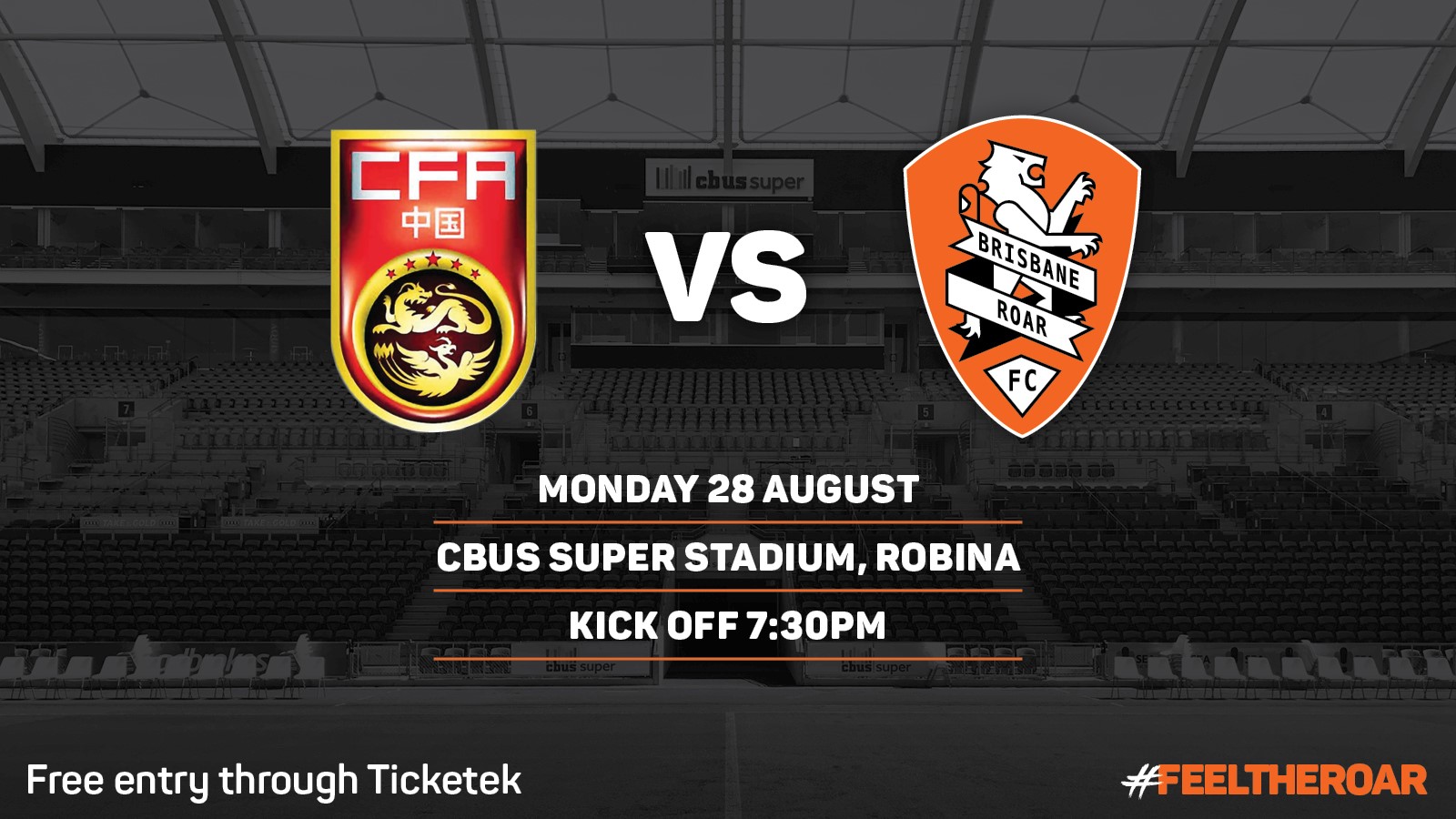 FREE ENTRY: Roar to take on the Chinese Olympic U-22 National side FREE ENTRY: Roar to take on the Chinese Olympic U-22 National side