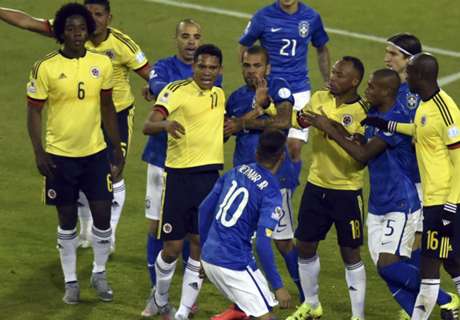 Neymar sent off after Colombia defeat