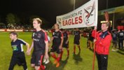 Edgeworth FC head out for their match against Western Sydney Wanderers in the last 16 of the 2016 Westfield FFA Cup.