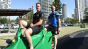 Brothers Grae Piddick - coach of Gold Coast City - and Adam Piddick - Moreton Bay boss - will go head-to-head in the Westfield FFA Cup Round of 16. Pic by Joel Mulvenney
