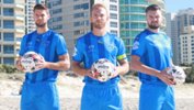 Sam Smith (far left) with Justyn Mckay (centre) and Eoghan Murphy Image credit: Gold Coast City FC .