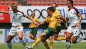 Lisa De Vanna on the ball against USA in 2008.