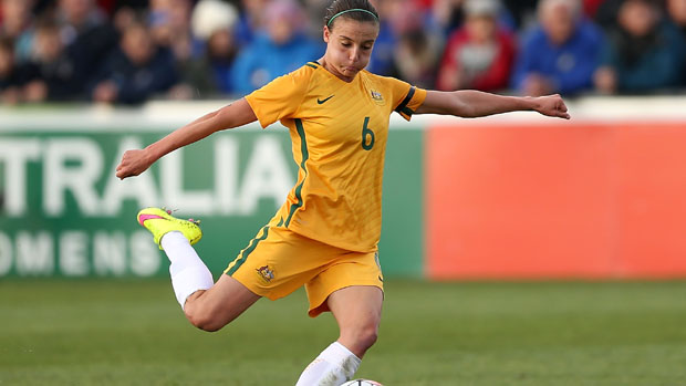 Chloe Logarzo in action for Australia against New Zealand last month.