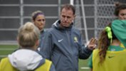 Coach Alen Stajcic taking charge on the training ground.