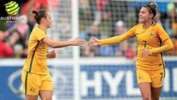 Westfield Matildas stars Caitlin Foord and Steph Catley.