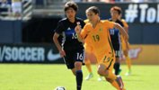 Westfield Matildas playmaker Katrina Gorry on the ball during the win over Japan at the Tournament of Nations.