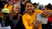 The fans came out in force to see the Westfield Matildas beat Brazil in Penrith on Saturday.