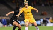 Katrina Gorry on the ball against New Zealand in Melbourne.