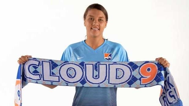 Sam Kerr was voted the player of the week in America’s National Women’s Soccer League. Pic courtesy of Sky Blue FC Twitter
