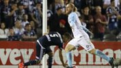 Melbourne City midfielder Luke Brattan celebrates scoring in Tuesday night's Westfield FFA Cup Semi Final.
