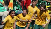 Tim Cahill celebrates scoring the first goal in the Socceroos' epic 3-1 win over Japan at the 2006 FIFA World Cup.