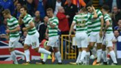 Caltex Socceroo Tom Rogic celebrates scoring a goal for Celtic.