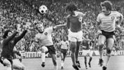 Action from Australia's clash with Germany at the 1974 FIFA World Cup.