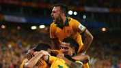 Ivan Franjic celebrates a goal during the Asian Cup.