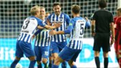 Caltex Socceroo Mathew Leckie scored his fourth goal of the Bundesliga season for Hertha Berlin in their win over Bayer Leverkusen.