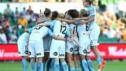 Melbourne City players celebrate after winning the Westfield W-League Grand Final.