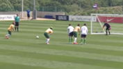 Pararoos captain David Barber converts from the penalty spot.