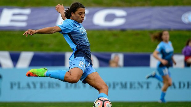 Sam Kerr in action for Sky Blue FC. Image: NWSL