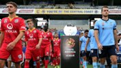 Adelaide United and Sydney FC players walk onto the field in Gosford for last season's Foxtel NYL Grand Final.