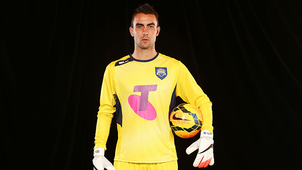 Jets goalkeeper mark Birighitti models the Foxtel A-League All Stars kit.