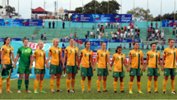 The Westfield Matildas before kick-off against Jordan at the AFC Asian Cup.